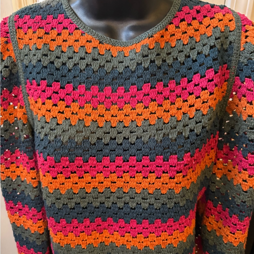 NWT Zara Multicolor Knit TOP W/CRISS-CROSS BACK - Picture 9 of 16
